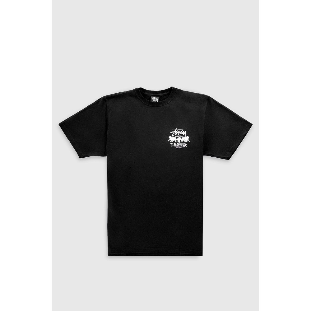 Stussy International Tough Gear Graphic T-Shirt Black Mens Size XL Streetwear